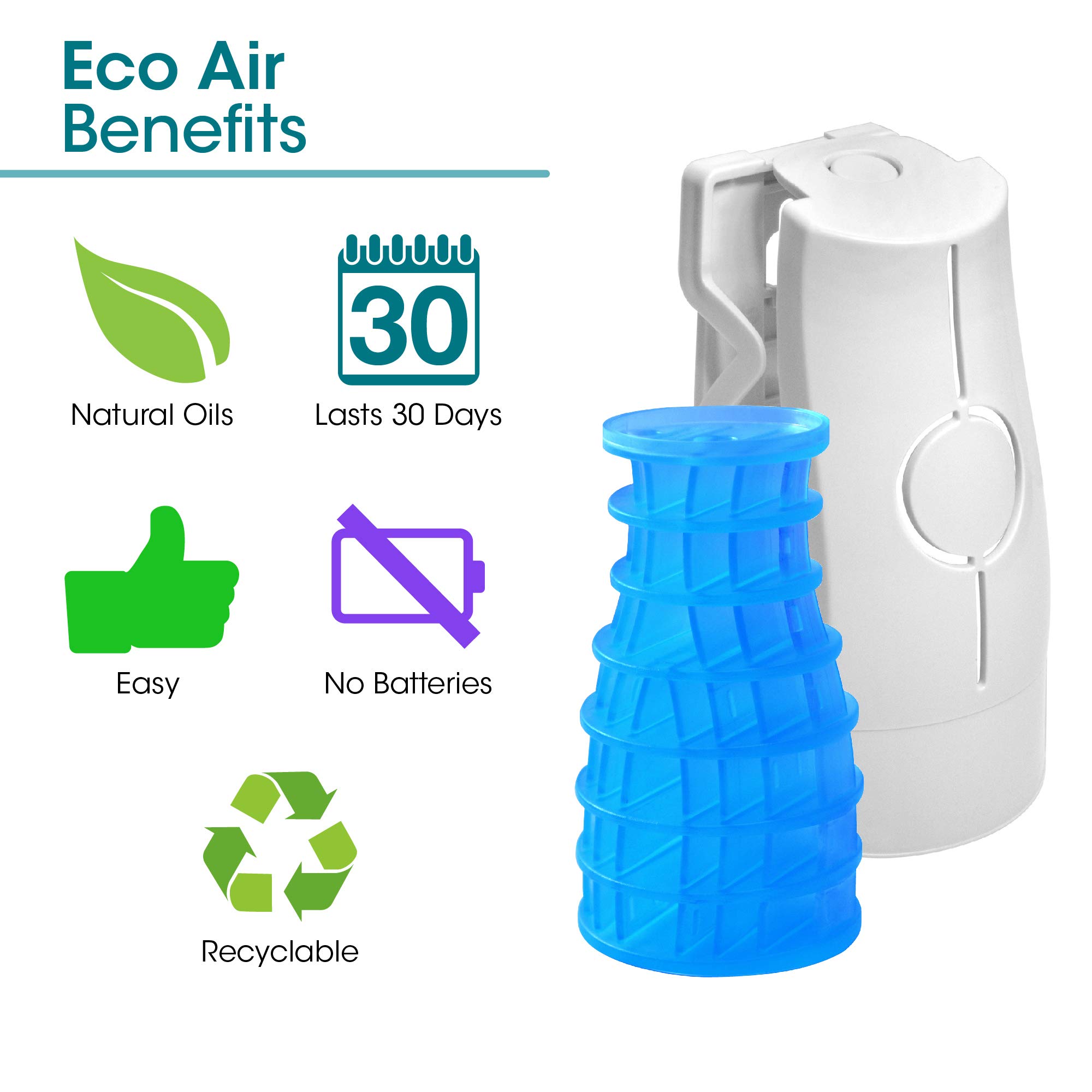 Fresh Products Eco-Air Refill, Air Freshener, Dry Fragrance Refill, Natural Oils, No Acetone or Propellants, Lasts 30 Days, Eco-Friendly, Powerful Fragrance — Fabulous, Made In USA, 6 Pack