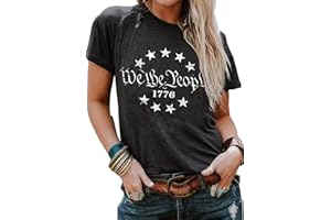 ZARMFLY Womens American Flag Shirt Short Sleeve USA 4th of July Flag Tops Loose Patriotic Novelty T-Shirts S-XXL