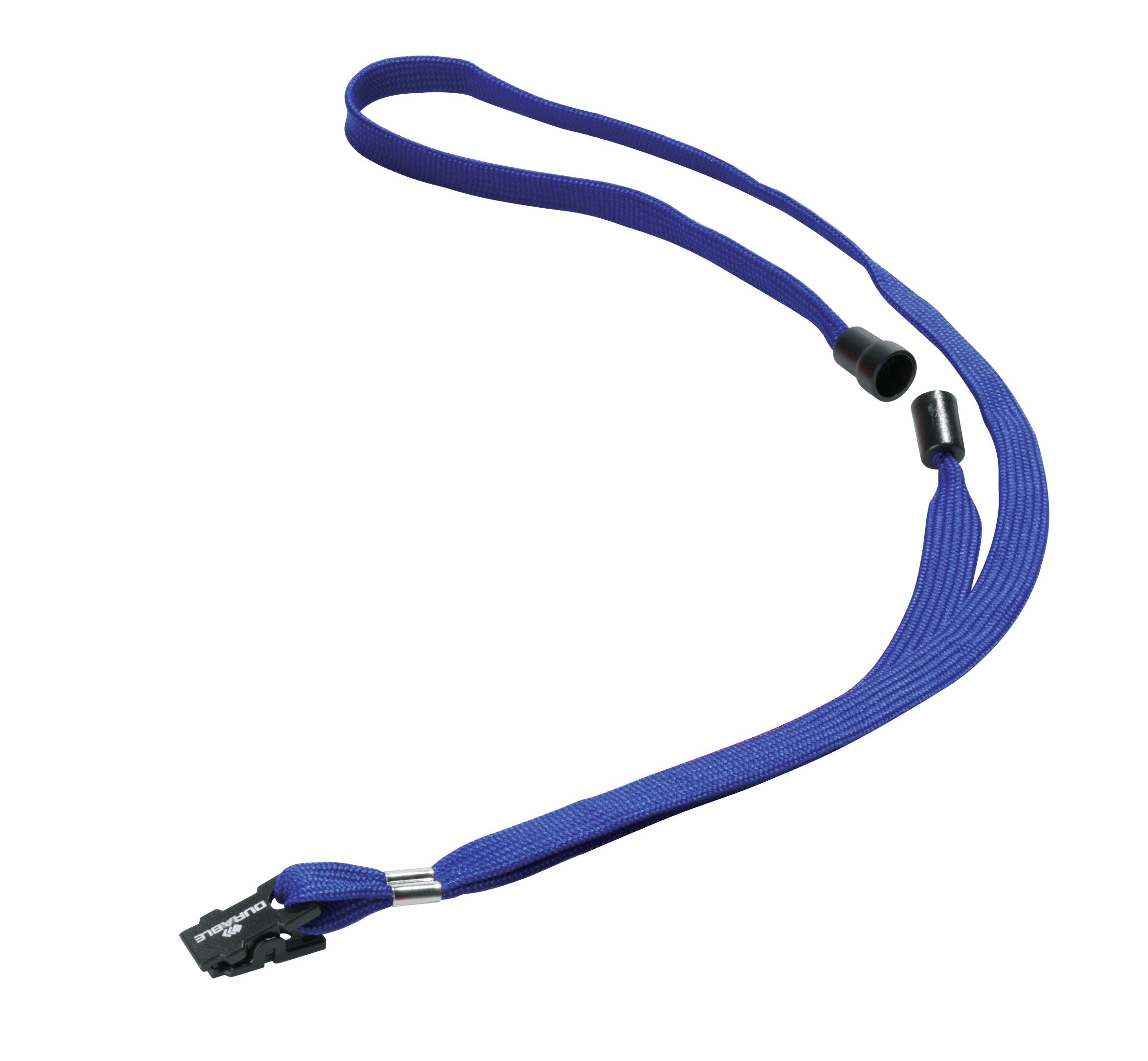 Durable Textile Lanyard 10 mm Blue | Pack of 10 Necklaces | Includes Safety Release | Holds a Variety of Badges and Passes