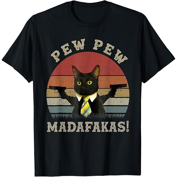 MoonWorks Maglietta Donna Pew Pew Madafakas Gatto Western – Cotone Slim Fit – Taglie XS-XXL - 4
