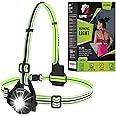LUMEFIT Running Lights for Runners with Yellow Reflective Vest, Adjustable Beam Night Safety LED Chest Light Run, Dog Walking, and Jogging Gear, Rechargeable Headlamp Flashlight