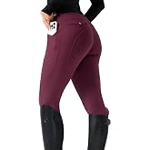 FitsT4 Sports Women's Horse Riding Pants Full Seat Equestrian Breeches High Waist Horseback Riding Tights with Pockets