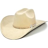 FLUFFY SENSE. Cowboy Hat for Women and Men with Shapeable Wide Brim - Felt Cattleman Western Hats for Cowboys and Cowgirls