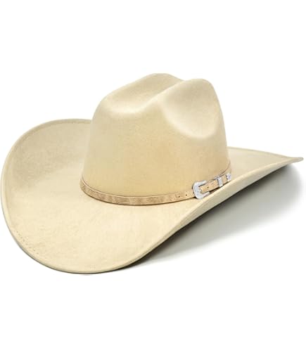 Lanzom Women Men Classic Felt Wide Brim Western Cowboy  display picture 1