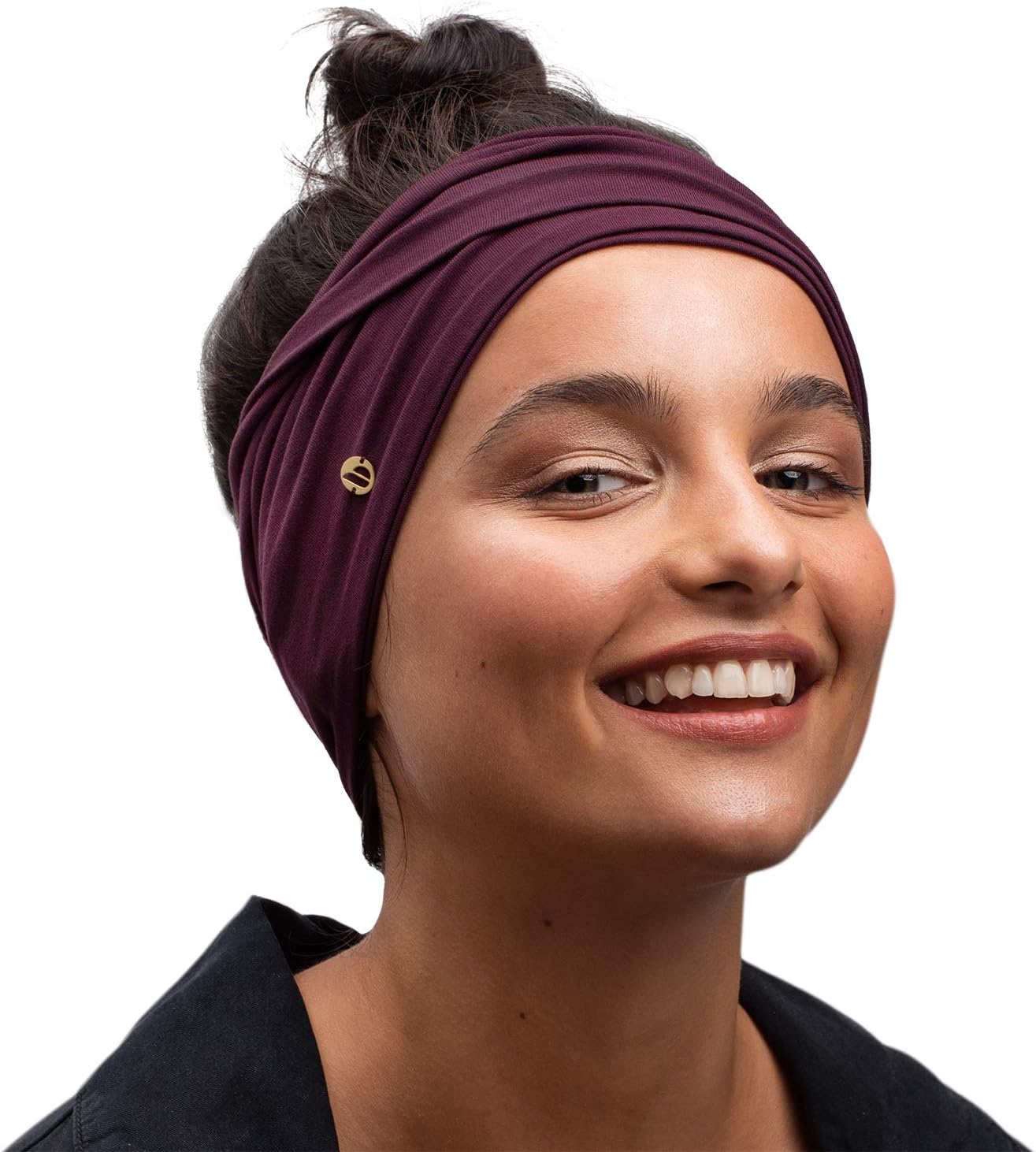 BLOM Original Headbands for Women. Wear for Yoga, Fashion, Working Out, Travel, or Running. Multi Style Design for Hair Styling and Active Living. Wear Wide Turban Knotted. (Vigneto): Clothing