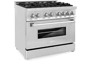 ZLINE 36 in. 4.6 cu. ft. Legacy Dual Fuel Range with 6 Burner Gas Cooktop and Electric Convection Oven in Stainless Steel with DuraSnow Door (RA-SN-36)