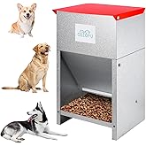 COZOFU Dog Feeder Galvanized Pet Food Automatic Gravity Fed Dispenser 25lbs