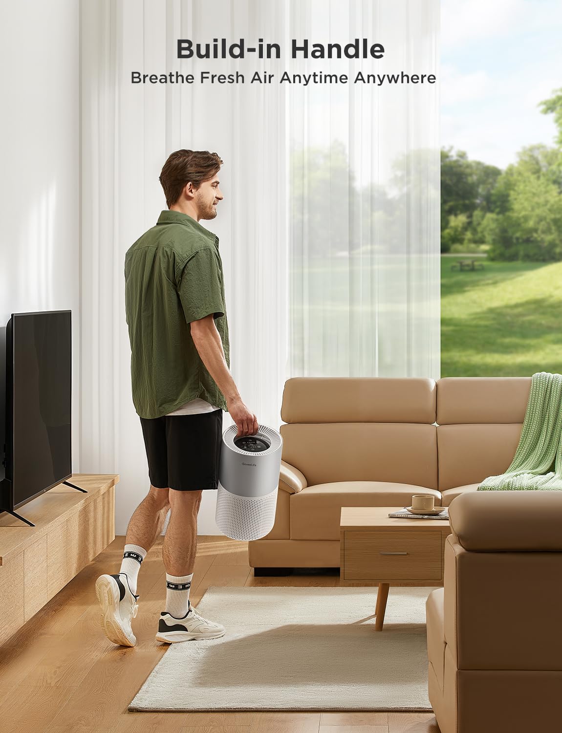 GoveeLife Air Purifiers for Home, Smart Air Purifier for Large Rooms with App & Alexa Control, Covers up to 1162ft², Air Quality Monitor, PM2.5 Sensor Air Purifier for Pet Hair, Pollen, Dust, Smoke