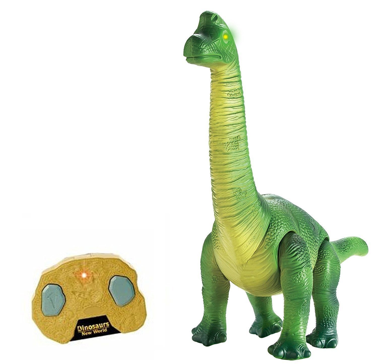 HTUK® RC Remote Control Dinosaur Walks Roars Lights Up Infra Radio Control Walking Brachiosaurus