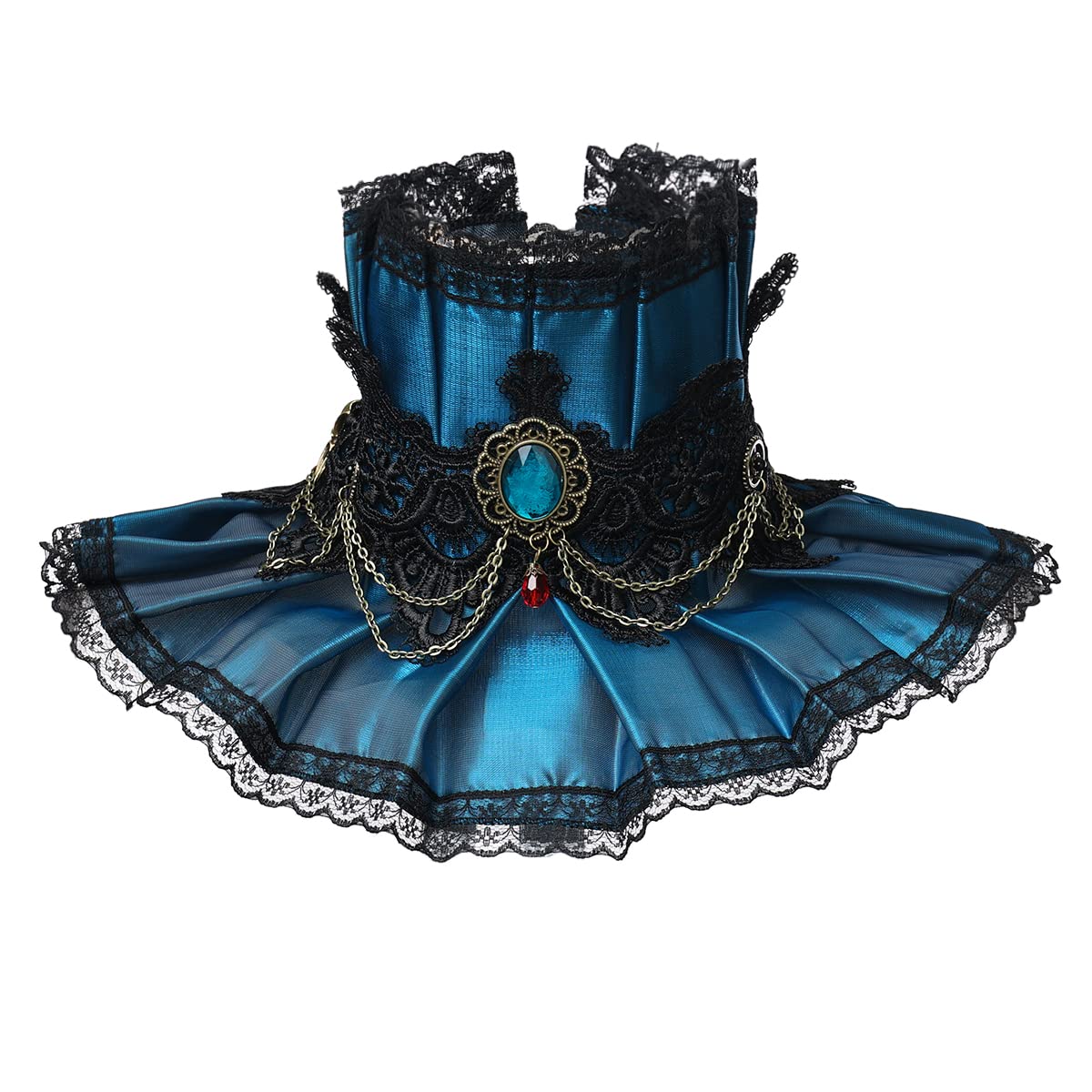 GRACEART Victorian High Neck Choker Collar Wine Red (Blue)(Size: One Size)