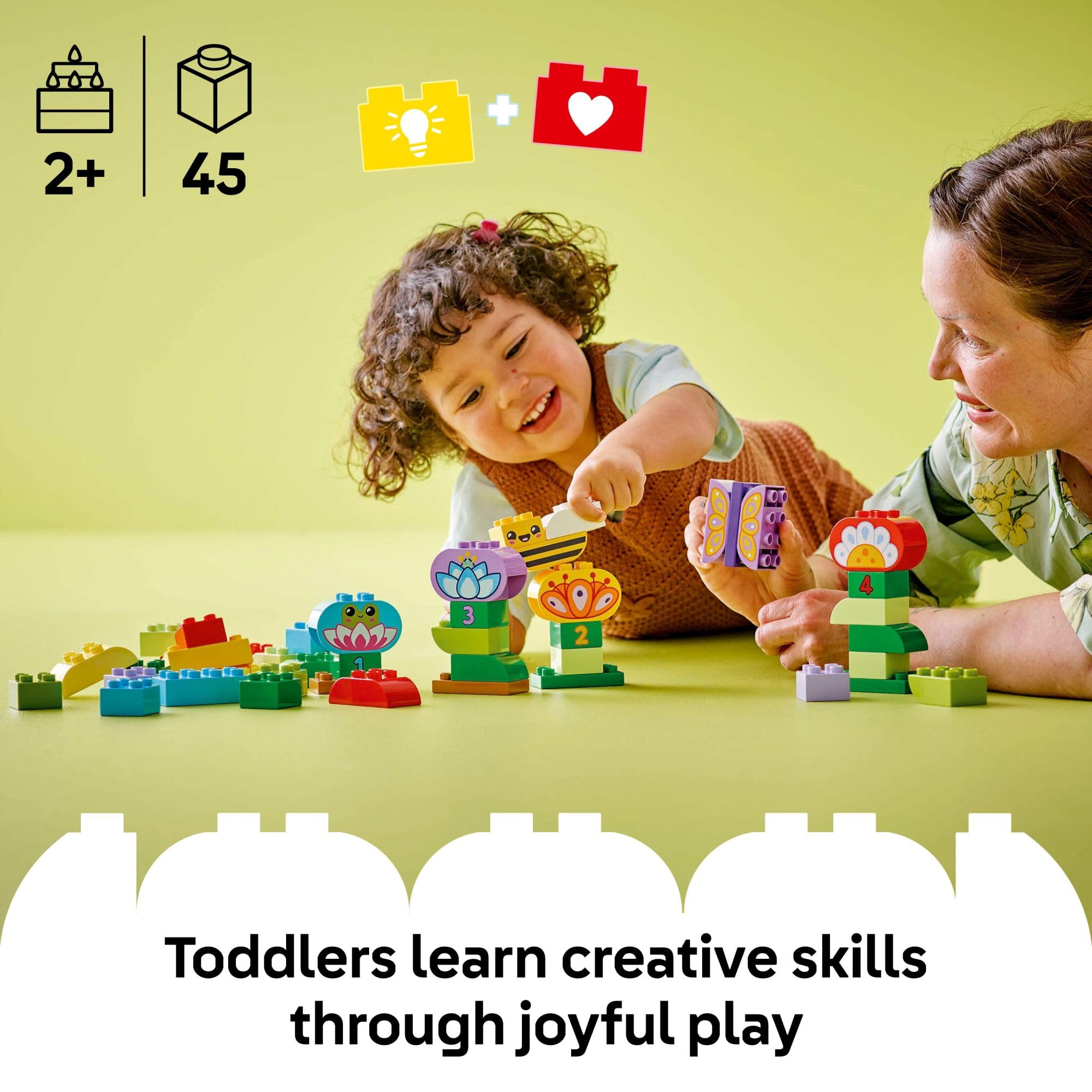 LEGO DUPLO Town Creative Garden & Flowers Building Toy Playset - Preschool Learning and Educational Flower Toy for Toddlers, Boys and Girls, Ages 2+ - Baby Gift Idea - 10444