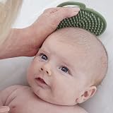 Shnuggle Cradle Cap Brush Baby Scalp Brush Silicone Gentle Massage Sage view 5
