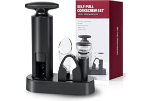 Wine Opener Set, Wine Corkscrew Bottle Opener Set with Foil Cutter, Pourer, Vacuum Stopper, Wines Bottle Opener for Home Kitc