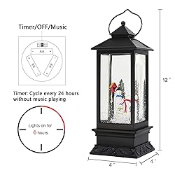 Eldnacele Christmas Snow Globe Lantern with