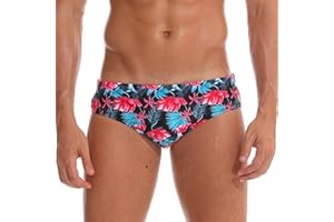 Arcweg Men's Swimming Trunks Briefs Low Waist with Removable Pad Swimwear Elastic Beach Shorts Boxers Underwear