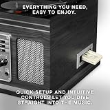 Victrola Classic 6-in-1 Entertainment Center VTA-200B Mahogany Bluetooth view 7