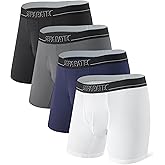 Separatec Mens Underwear with Separate Pouch Moisture Wicking Micro Modal Boxer Briefs Seamless Underwear with Fly 4 Pack