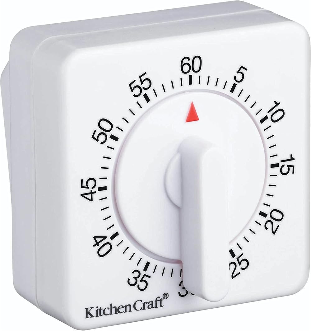 KitchenCraft Wind Up Kitchen Timer 6 Minutes White
