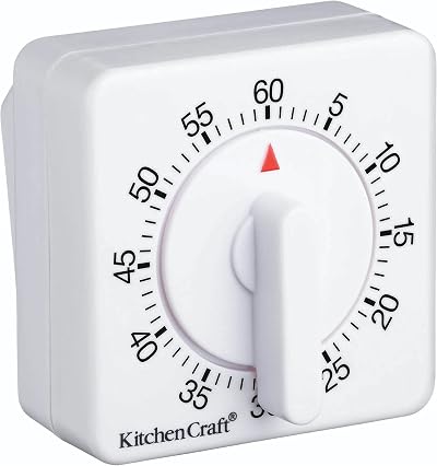 KitchenCraft Wind Up Kitchen Timer 6 Minutes White