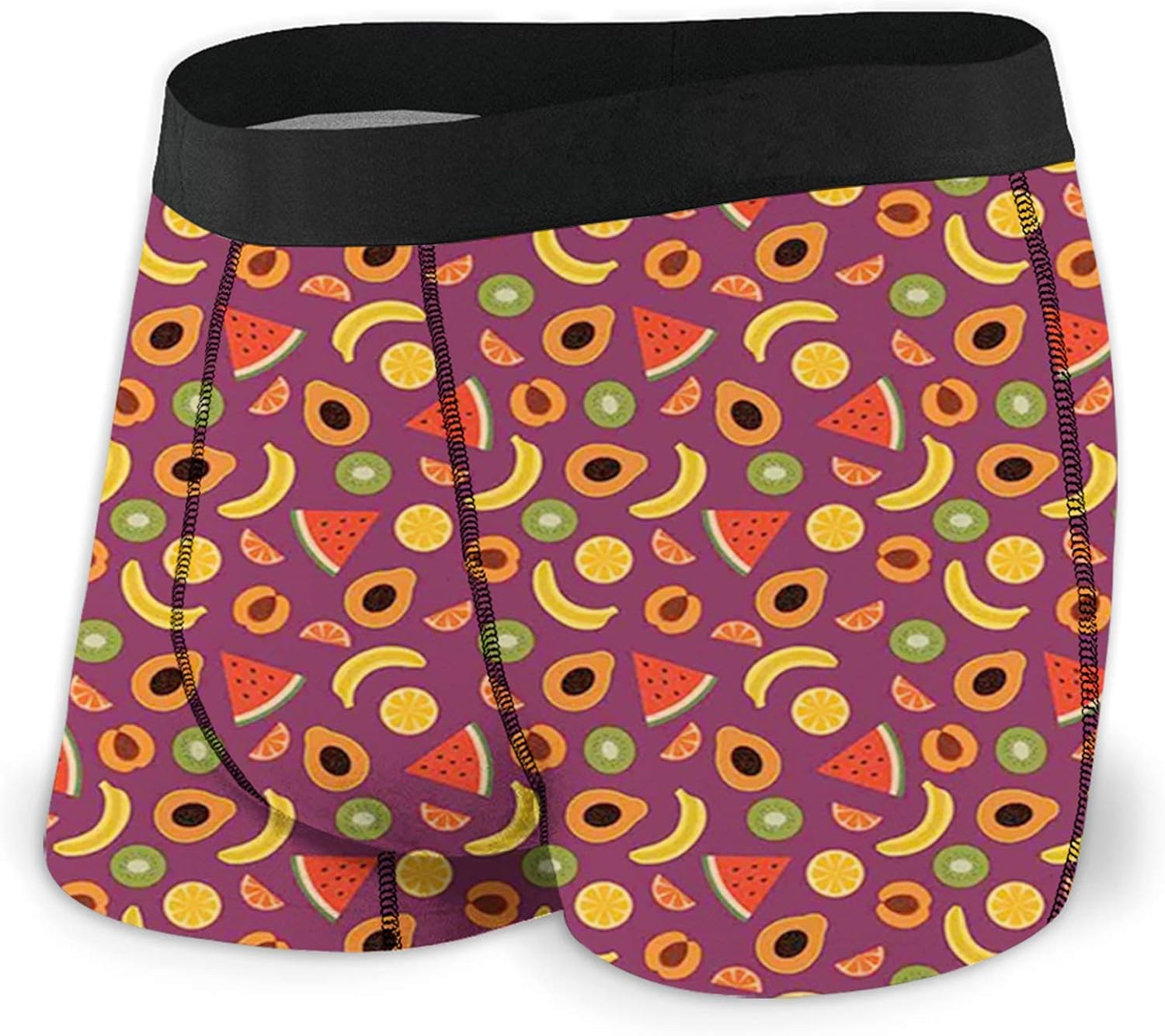 Mens Boxer Briefs Underwear, Appetising Healthy Summer Fruits Pattern
