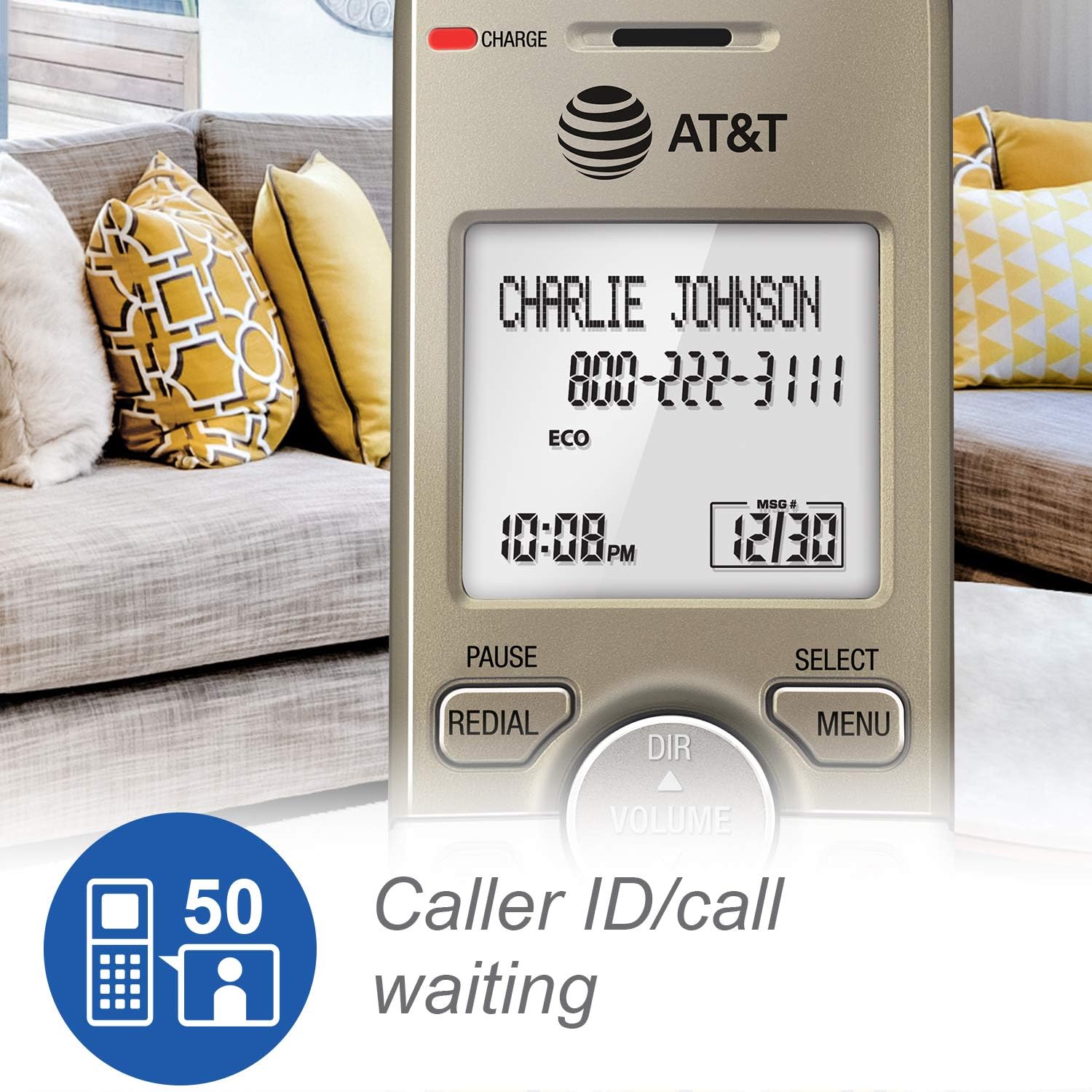 AT&T EL51203 DECT 6.0 Phone with Caller ID/Call Waiting, 2 Cordless Handsets, Silver : Electronics