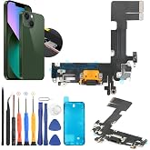 Dock Connector for iPhone 13 Charging Port Flex Cable Replacement for iPhone 13 A2633 A2482 A2631 A2634 A2635 USB Charger Dock Board Connector with Tools(Black)