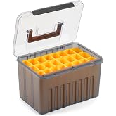 RUNCL Fishing Tackle Box with Clear Lid - Large-Capacity Multi-Slot Organizer, Rigid Hard Lure Organizer, Durable for Freshwater Bass &amp; Saltwater Fishing