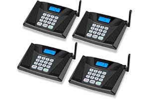 SANZUCO Intercoms Wireless for Home Hands Free, Upgrade Two Way Intercom 5300 Feet Range, Full Duplex Wireless Intercom System for Home Use, Home Communication System with Clear Sound(4 Packs, Black)