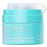 TULA Skin Care Eye Recharge + Replenish - Pro-Ferm Overnight Eye Cream with Retinal, Protects & Intensely Hydrates, Minimizes the look of Fine Lines & Wrinkles, 0.5 Fl. oz.
