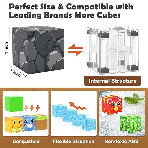MAGNETIC BLOCKS TOYS, BUILD MINE MAGNET WORLD DINOSAURS SET, MAGNETIC TILES BUILDING FOR BOYS & GIRLS KIDS AGES 3-5 5-7, STEM MONTESSORI SENSORY TOYS FOR TODDLERS GIFTS FOR 3+ YEARS OLD