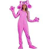 Blue's Clues Magenta Costume for Women with Hood, Gloves, Shoe Covers and Tail for Halloween Dress Up or Cosplay Parties