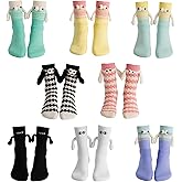 8 Pairs Magnetic Hands Holding Socks, Funny Couple Matching Socks Silly Gifts for Birthday Anniversaries Men Women Friends