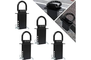 STARLEAPARTS Stake Pocket D Ring - 4pcs Trailer Stake Pocket D Ring, 16,200lbs Heavy Duty Stake Pocket Tie Downs for Flatbed Trucks and Utility Trailer, Removable D Rings Stake Pocket with 4 Holes for Adjustable