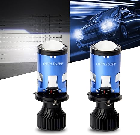 Amazon H4 Led プロジェクター ヘッドライト バルブ Opplight H4 Hi Lo ハイロー切替 ロービーム 綺麗なカット ライン ハイビーム ロービーム同時点灯アシスト機能 6000k ホワイト 7000lm ファン付き 12v車用 ホンダ フィットなど 左側通行対応 Ledライト ノイズ対策