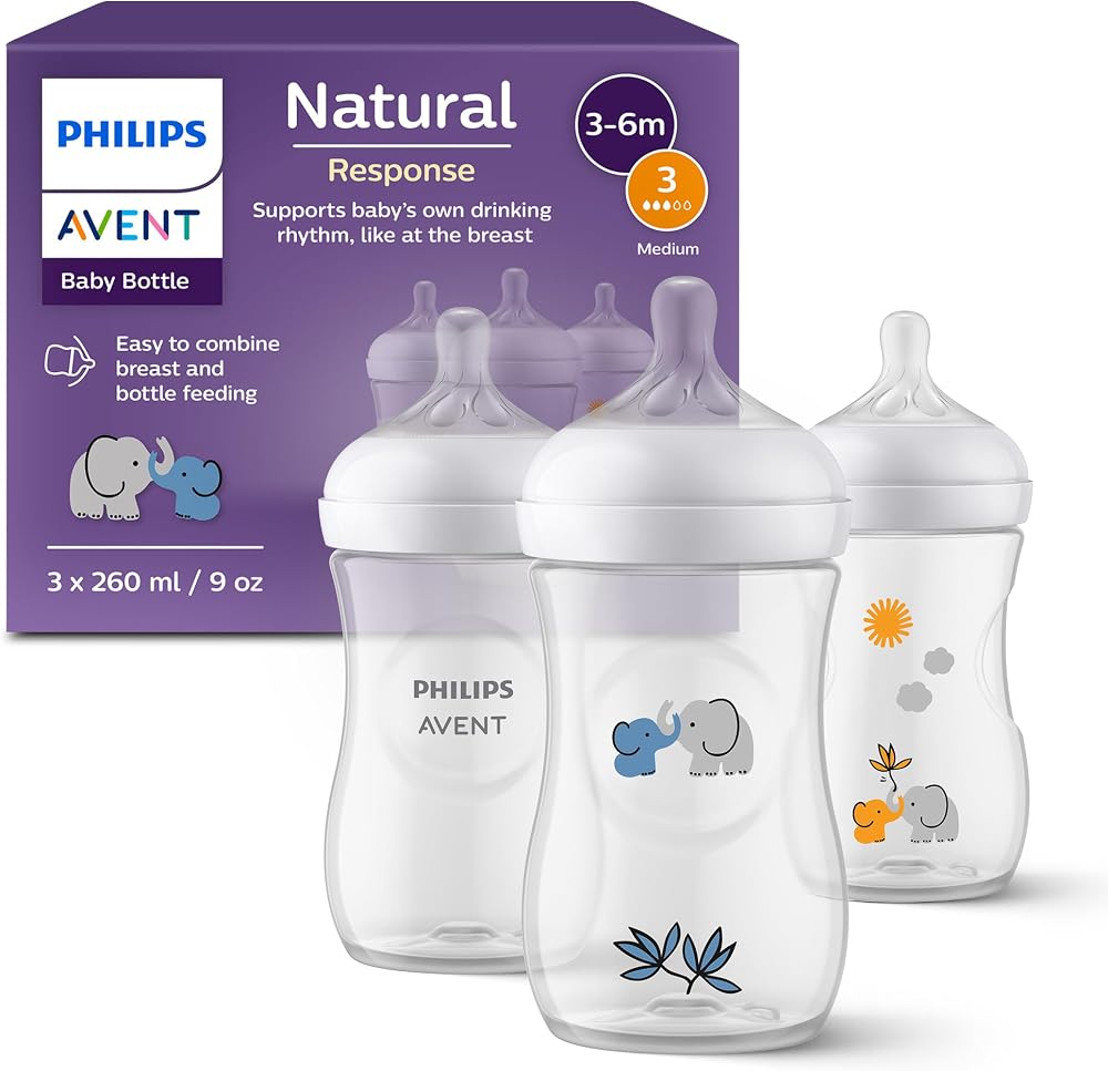 Philips Avent Natural Response Gift Set 4 Bottles 260 ml 1 m+ Teats SCY903/63