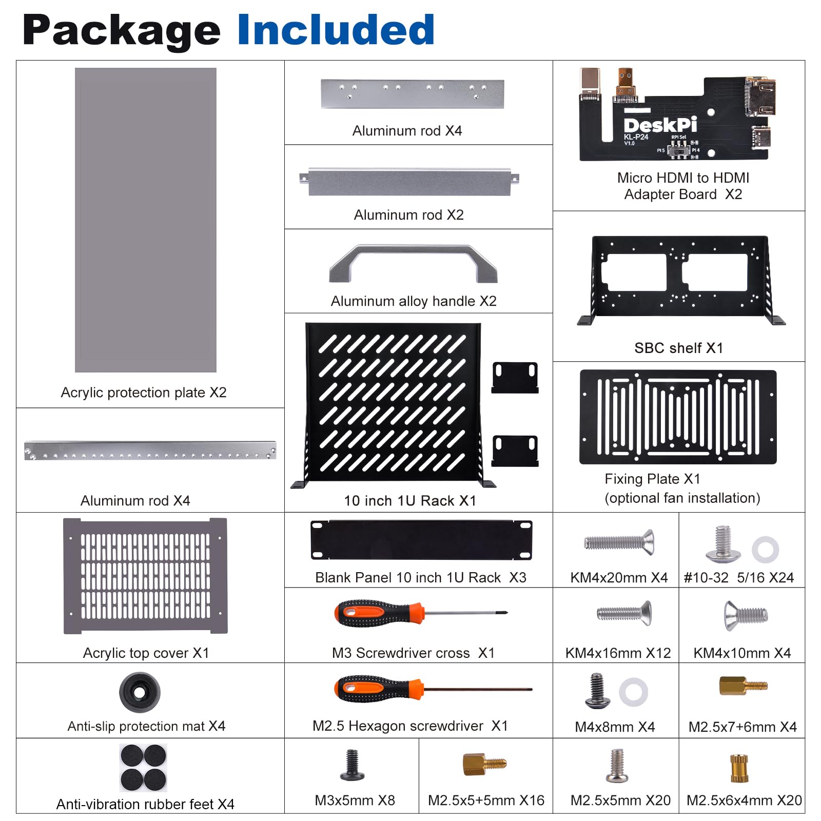 GeeekPi DeskPi RackMate T1, 8U 10 Zoll Serverschrank, 200 mm Tiefes Mini-Rack mit Regalboden & Blindplatte, für NAS, AV- & Netzwerktechnik (Silber) 2
