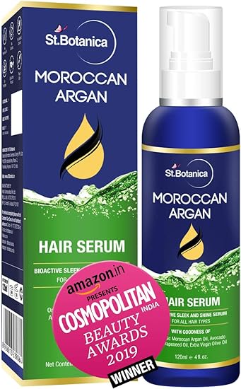 StBotanica Moroccan Argan Hair Serum - Nourishing and Frizz Control Serum (With USDA Organic Argan Oil) 120ml