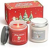 NORVENCE Christmas Candles, Scented Candles Gift Set for Stress Relief, Stress Relief Candle Gifts for Women and Men, Christmas Candle Gifts for Women (Red & White, 7 oz)