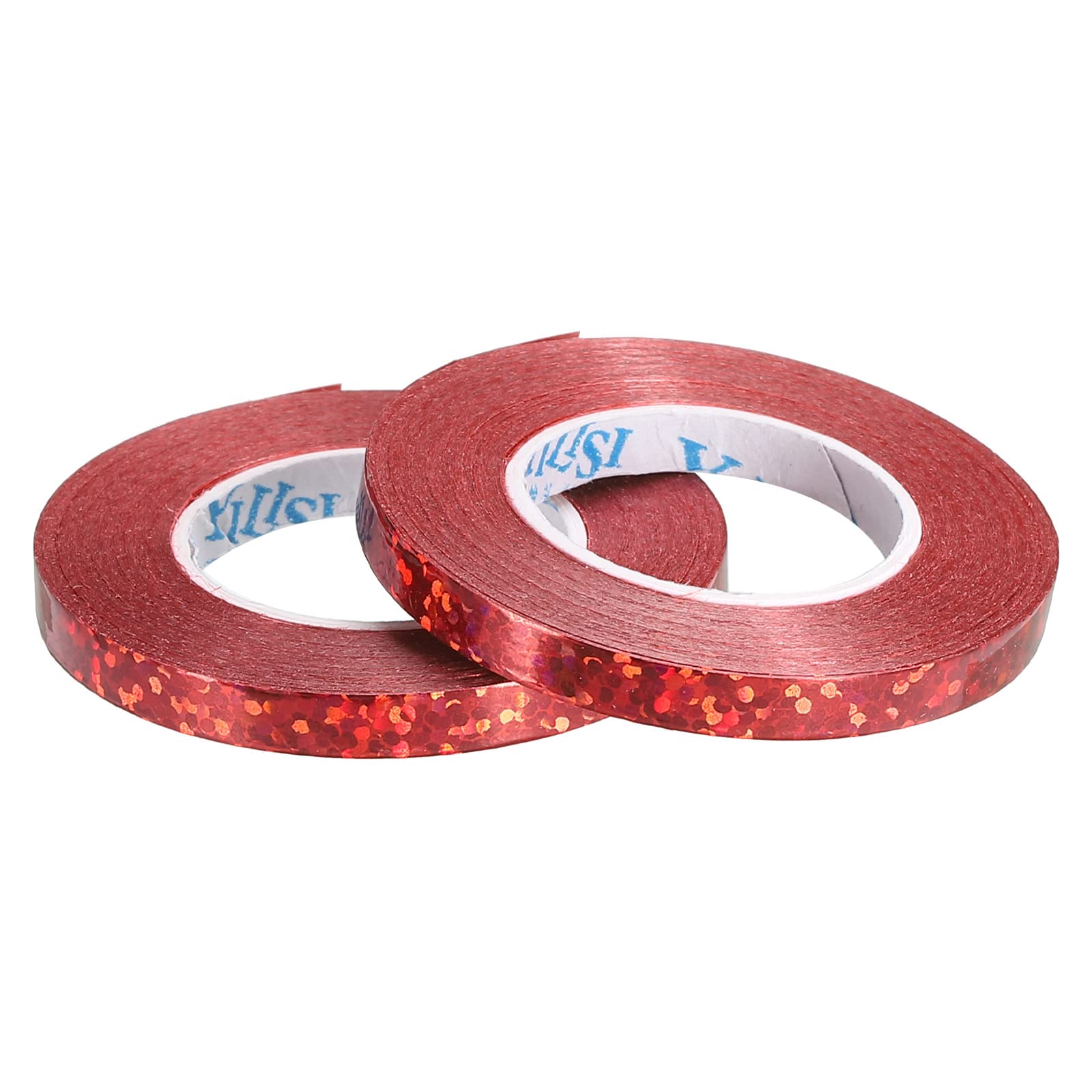 PATIKIL 2pcs Curling Ribbon Crimped Balloon String 5mm Laser Metallic Shiny 10m Iridescent for Party Decoration Gift Wrapping Crafts Florist Red — image 1