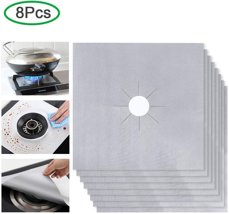 Protections Réutilisables Pour Brûleurs De Cuisinière à Gaz - Lot De 4 - Antiadhésives, Résistantes à La Chaleur (300°C)