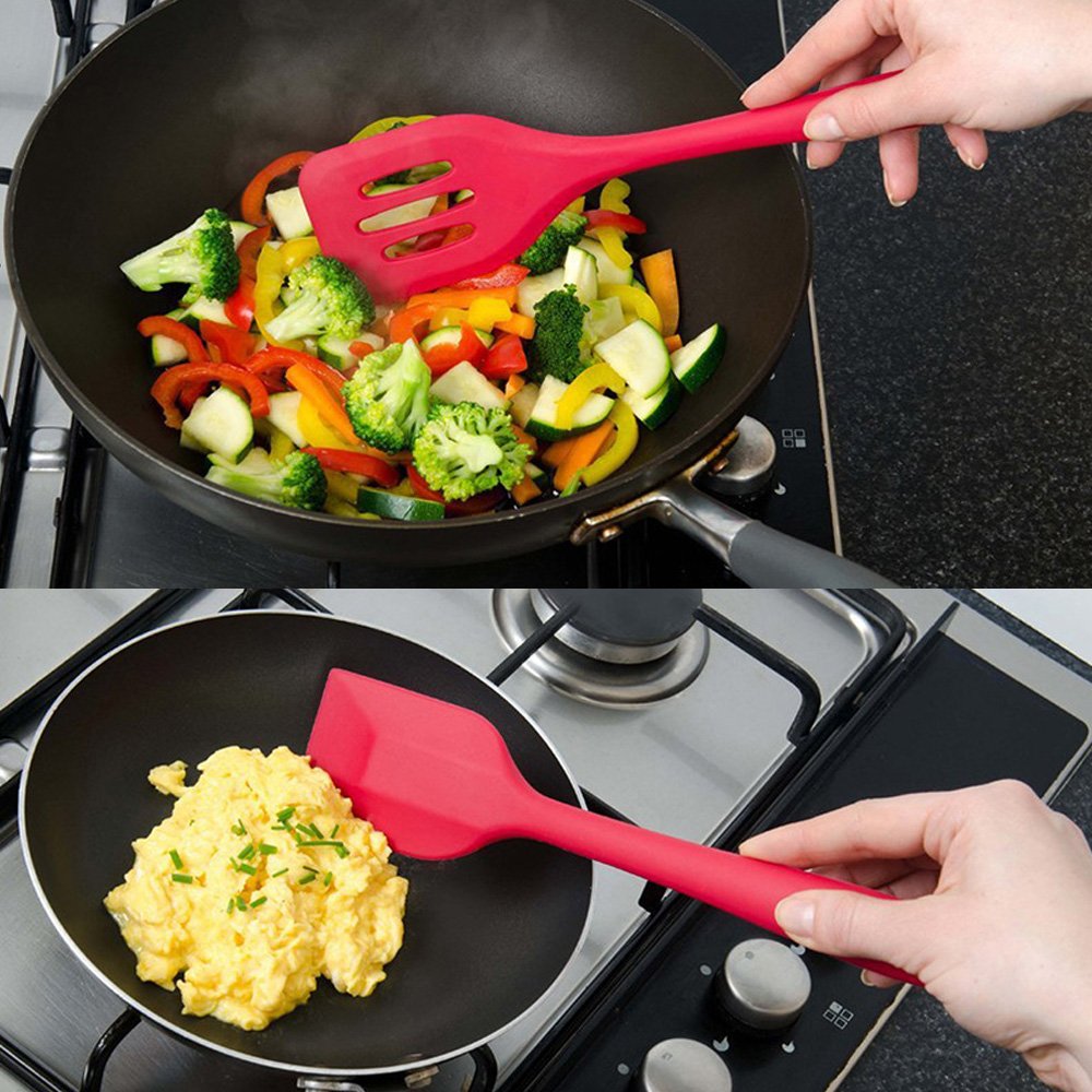 Cooking Utensils - Silicone Kitchen Set in Hygienic Solid Coating - Heat Resistant Baking Tools (5 Piece)