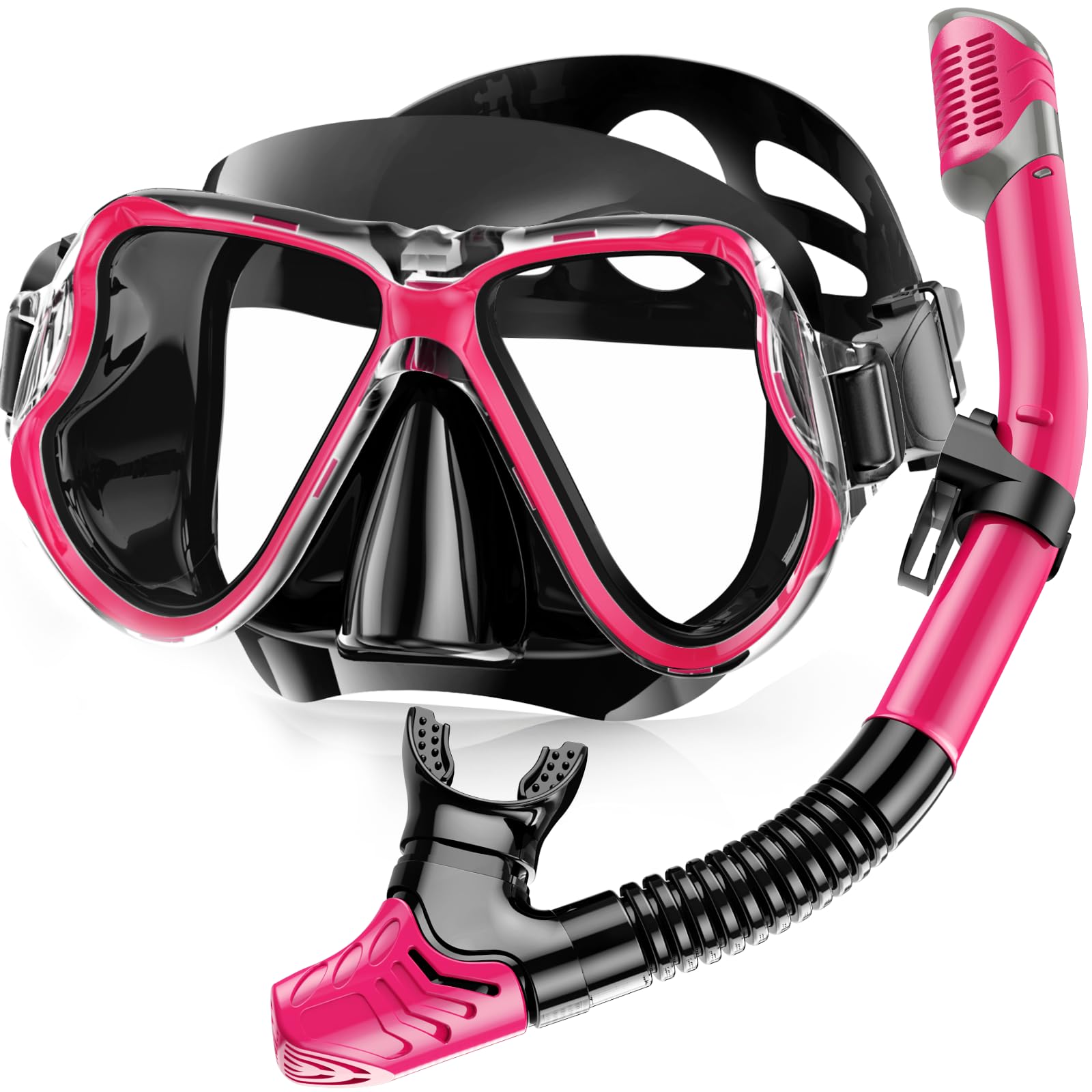 Karvipark Dry Snorkel Set, Anti-Fog Scuba Snorkelling Packages, Panoramic Wide View Snorkelling Goggle, Professional Snorkelling Gear for Adults