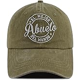 Funny Embroidered EL Mejor Abuelo Del Mundo Hat for Men, Adjustable Cotton Grandpa Baseball Cap