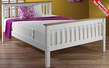 Amani Townfield Small Double White Bed Frame No Drawers Amazon