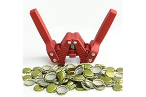 Brewland Beer Bottle Capper and Caps Kit, Crown Bottle Cappers Tool With Magnet for Bottle Capping, Red Baron Home Brew Hand Bottles Capper with 150 Crown Caps for Bottling (Beer Bottle Capper)