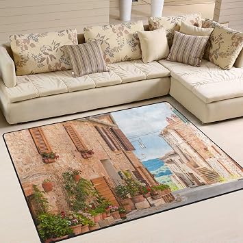 Amazon De Use7 Vintage Cityscape Mittelalterlicher Teppich In Der