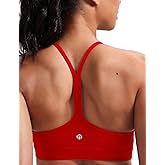 HeyNuts to Freest Womens Y Back Sports Bra, Spaghetti Strap Racerback Low Impact Workout Yoga Tops Padded A-C Cups *Updated