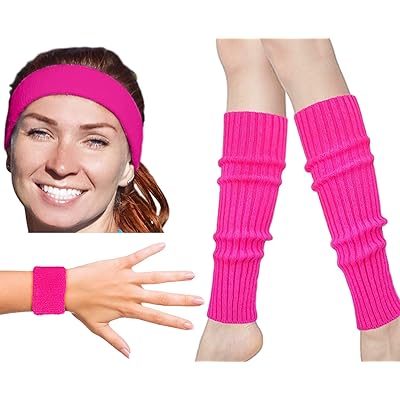 Buy ازياء تجريب 80s للنساء اكسسوارات 80s للنساء 80s تدفئة الساق مجموعة النيون الوردي Online In Oman B07pwggwy3