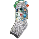 Earth Therapeutics Aloe Socks &ndash; Infused w/Aloe Vera &amp; Vitamin E &ndash; Helps Dry Feet, Cracked Heels, Calluses &ndash; Use with Lotion &ndash; Grey/Confetti (2 Pairs)