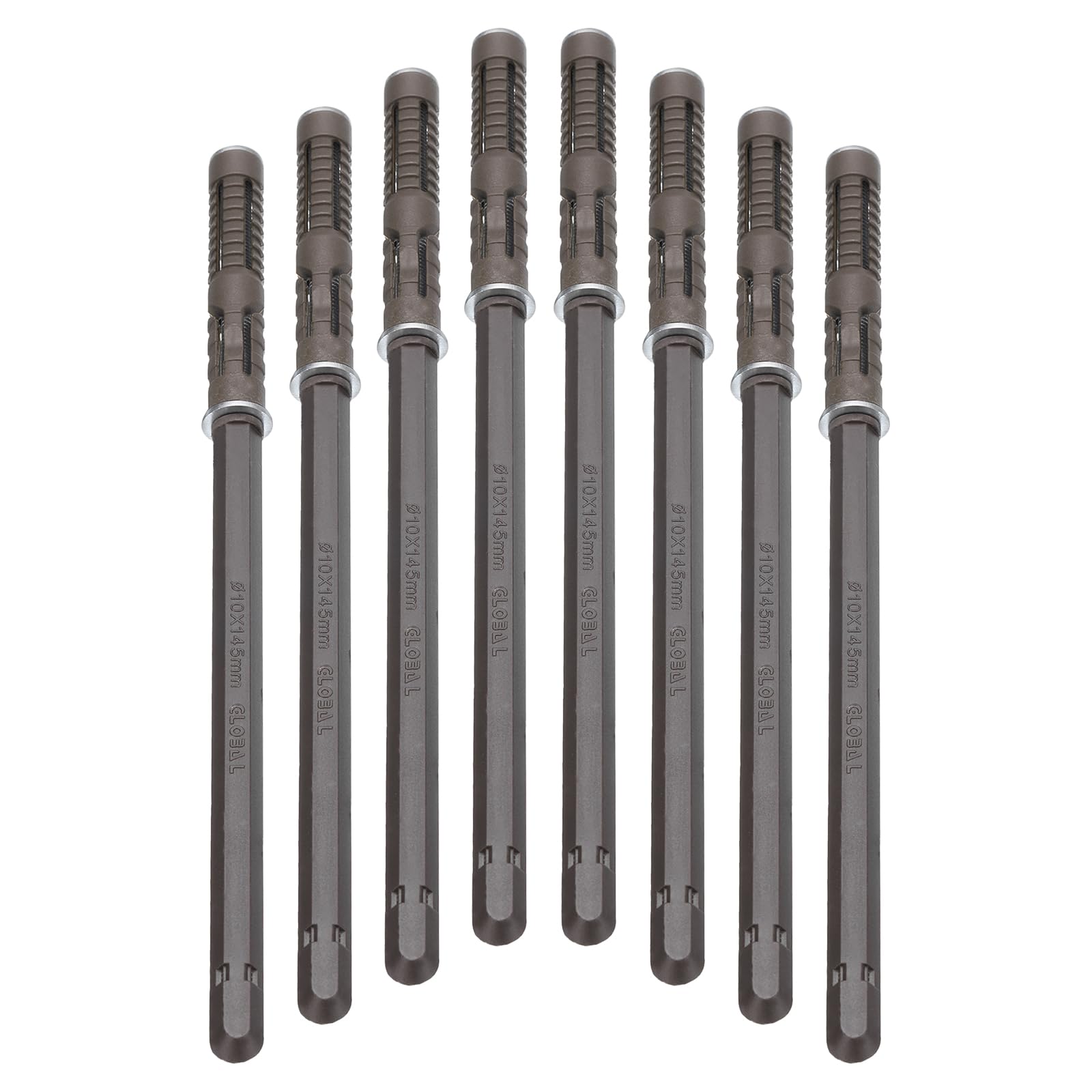 Photo 1 of uxcell 6 Pcs Floating Shelf Brackets 3/8" x 6" Invisible Shelf Brackets with Screws for Floating Wood Shelves, Iron (Silver Tone + Brown)